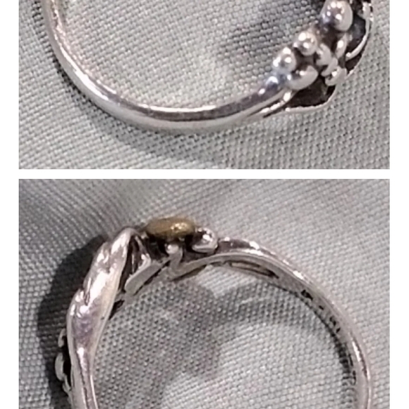 Vintage Sterling Silver Two-toned Artisan Ring - Picture 8 of 9